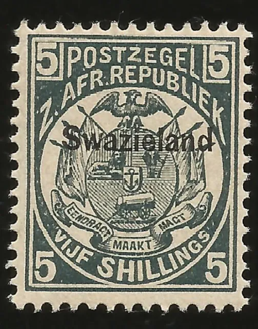 Swaziland First Issue 5/ Overprint Mint Never Hinged Stamp Scott Nr. 7 SCV$175