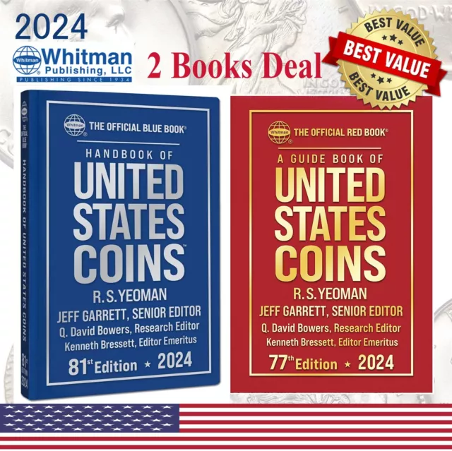 NEW 2024 OFFICIAL Red Book Price Guide For US Coins + Blue Book