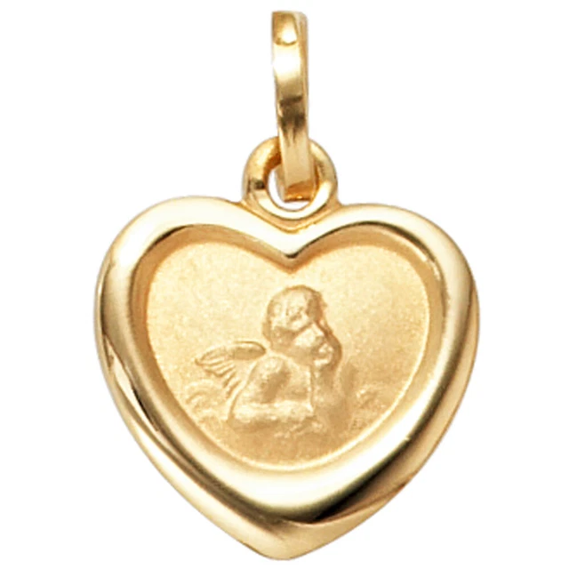 JOBO  "40069" Kinder Anhänger Engel Schutzengel 333 Gold Gelbgold mattiert Kinde