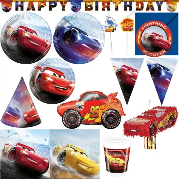 Cars 3 Kindergeburtstag Partyartikel Deko Set Geburtstag Lightning McQueen Motto