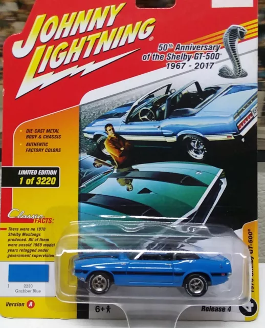 Johnny Lightning 1:64 classic gold-1970 Shelby GT500 Grabber blue