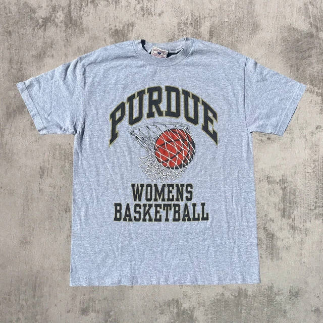 Vintage Purdue University Womens Basketball Grey Graphic Tshirt Large
