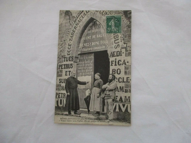Cpa Orne 61 Putange Surroundings Menil Gondouin Church Portal