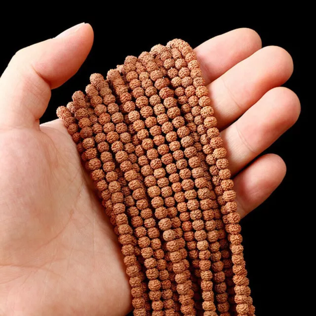 Bracelet bouddhiste de méditation en perles Rudraksha Mala naturelles,...