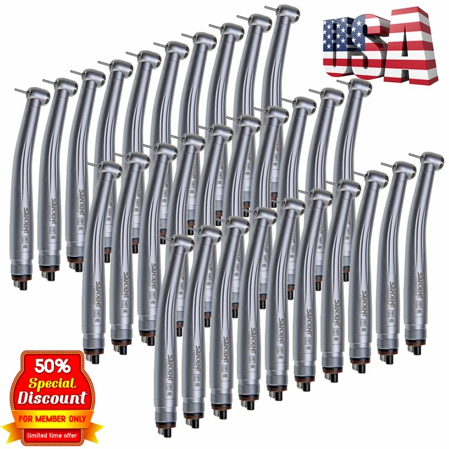 30 SANDENT NSK Style Dental High Speed Handpiece Turbine Standard Head 4 Holes