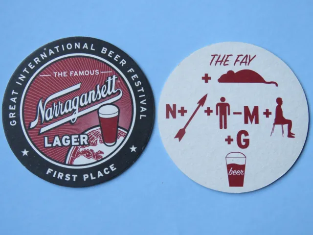 Beer Pub Coaster Bar Mat ~*~ NARRAGANSETT Brewery, Rhode Island ~ FaMouse Puzzle
