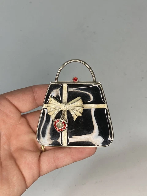 Partylite Enamel Jeweled Audrey Purse Travel Tealight Candle Holder Trinket Box