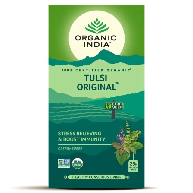 Organic India Tulsi Original Tea 25 bolsitas de té de infusión (1 bolsa de...