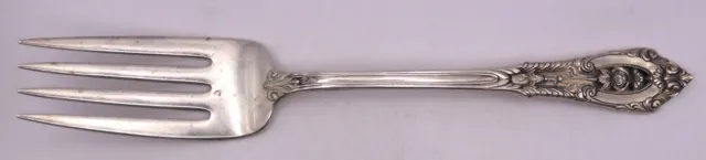 Wallace Rose Point Sterling Silver Cold Meat Serving Fork 8 1/8" Silverware