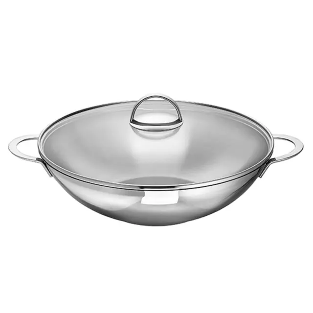 Schulte-Ufer Wok Wave poêle grille de rangement et couvercle en verre acier i...