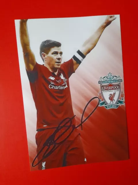 LIVERPOOL FC, STEVEN GERRARD, Signed Autographed Photo Liverpool FC and England