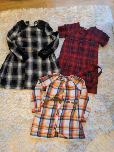 Bundle Of Girls Check Dresses Age 4-6