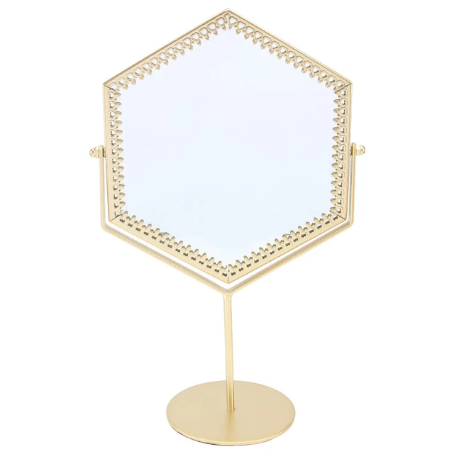 Specchio cosmetico da scrivania ferro specchio trucco portatile retrò oro