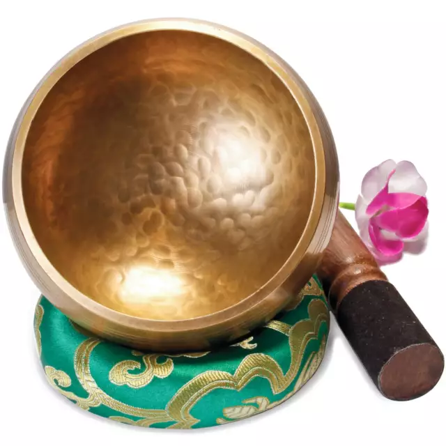 Große Tibetische Klangschale 500g, 13cm. Set für Yoga Meditation Schule als Gong