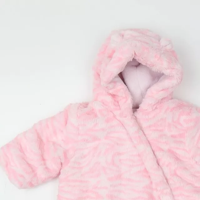 Mothercare Mädchen rosa Tierdruck Mantel Schneeanzug Größe 3-6 Monate Reißverschluss - Zebra 3