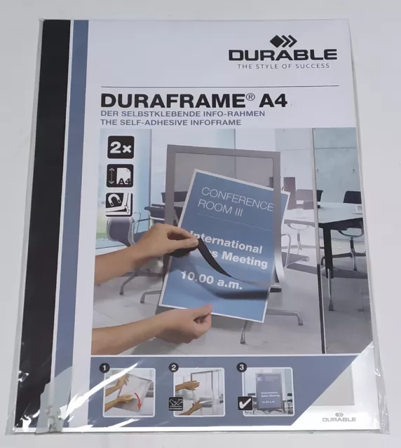 DURABLE Sachet 2 Cadres d'affichage mural Duraframe A4