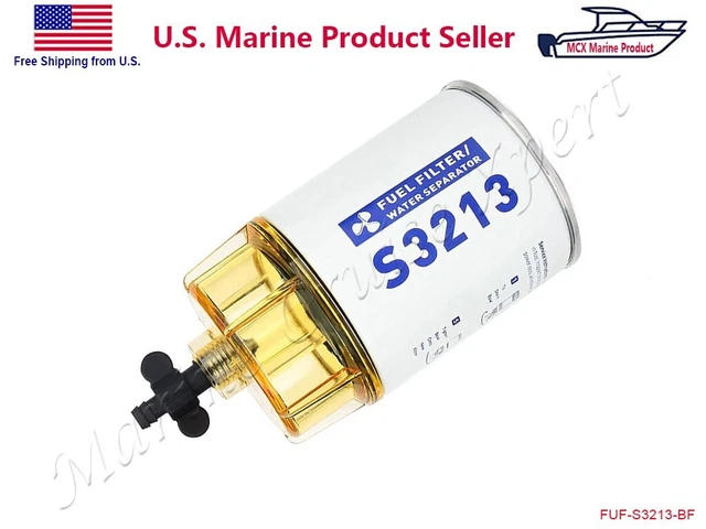 Mercury S3213 Replacement S3213 Marine Filter With Clear Bowl - Replacement For Mercury Outboard Motors Fuel Water Separator