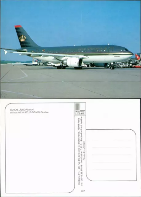Genf Genève Flugzeug "Royal Jordanien" - Airbus A310-300 auf dem Flughafen 1985