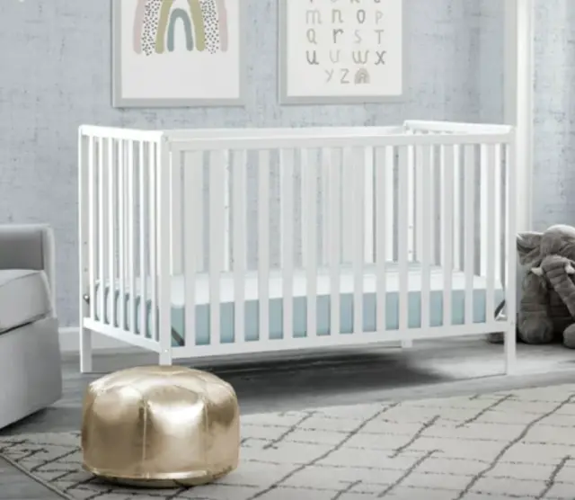 Cunas para Bebes 4 en 1 Convertible Cama para Niños Modern Baby Crib White NEW