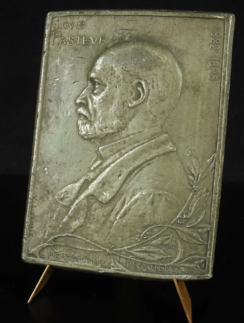Plaque Médaille En Plomb Louis Pasteur - Fin XIXème - Belle état