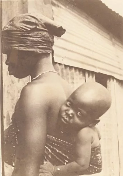 Niger Niamey Mother & Child Baby Old Snapshot Photo 1929