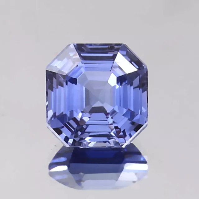 AAA+ Natural Ceylon Cornflower Blue Sapphire Loose Asscher Cut Gemstone 6.20 Ct