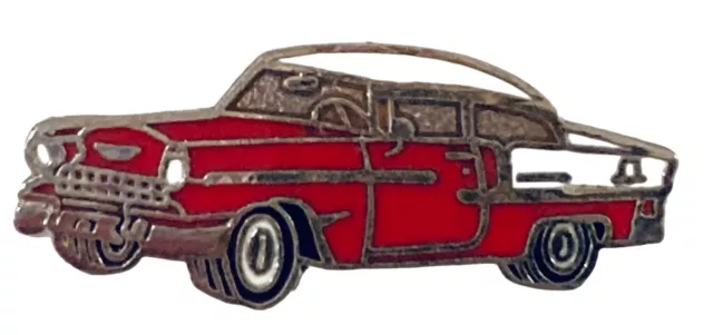 1955 Chevy Chevrolet Lapel Hat Pin Tie Tac Red Body White Top