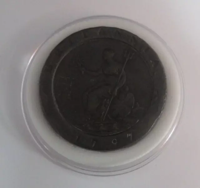 Cartwheel 2 Penny King George III 1797 VF- EF Britannia Royal Mint Coin +Capsule