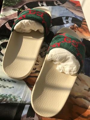 GUCCI PURSUIT GG Sandals Terry Cloth 