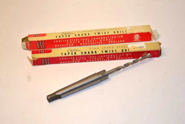 3 NOS EASICUT England ESC No. 1 MT Morse Taper Shank HSS 11/64" Twist DRILLS