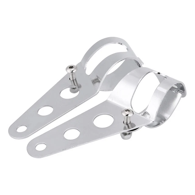 35-43mm Motorcycle Headlight Mount Bracket Fork Tube Clamp Kit Chrome For