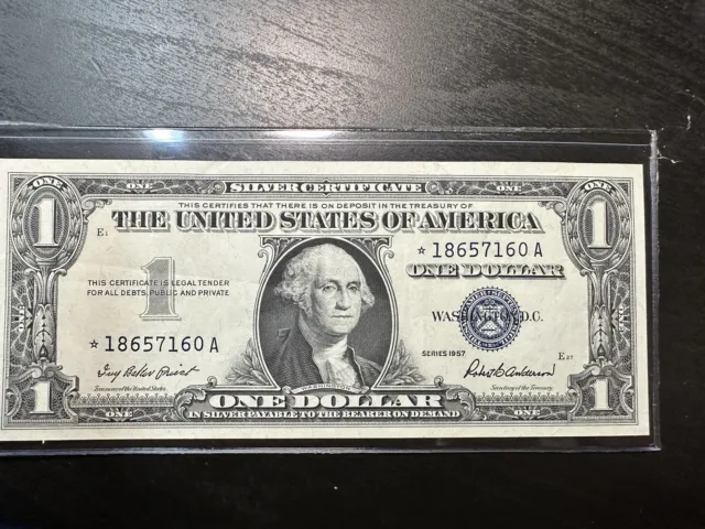 1957 $1 One Dollar Silver Certificate Bill Star Note BU Uncirculated *18657160A