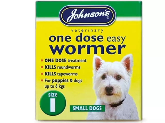 Johnson's One Dose Easy Wormer Size 1 Small Dog