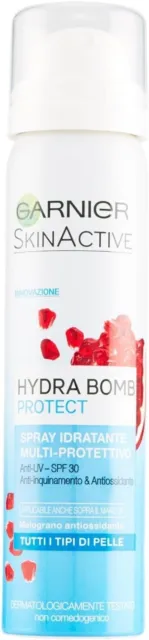 Garnier Hydra Bomb Spray Idratante Viso Multi-Protettivo, SPF30, 75 ml