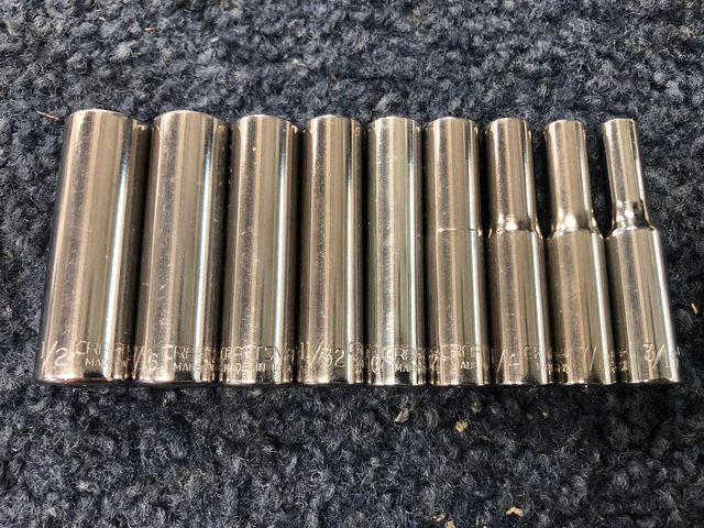 CRAFTSMAN USA 1/4" Dr. 9pc Deep Well Socket Set SAE