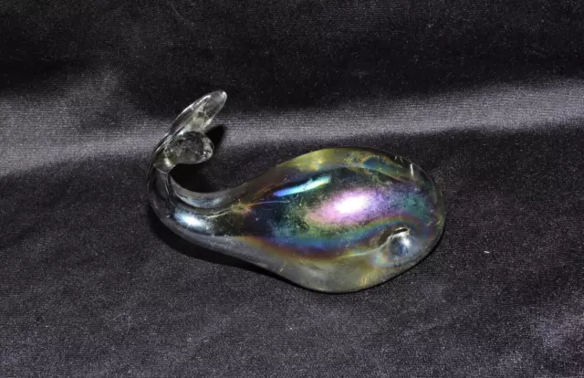 Vintage Carnival Glass  Figural Paper Weight Whale