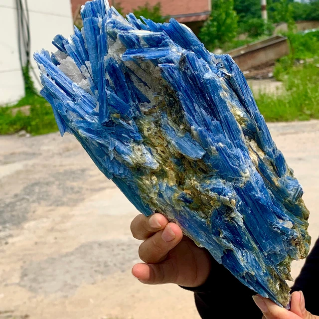 6.24LB Rare!! Natural beautiful Blue KYANITE with Quartz Crystal Specimen Rough