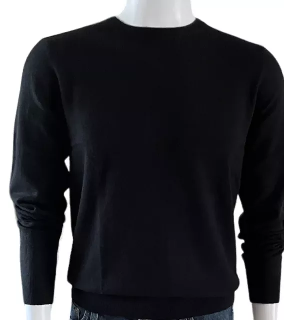 Loro Piana Quality Men’s Baby Cashmere Crew Neck Sweater Large Black Rtl $1450