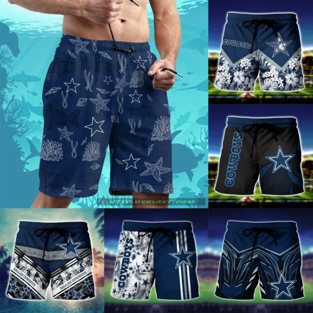 Dallas Cowboys Mens Board Shorts Loose Swim Trunks Athletic Quick Dry Shorts