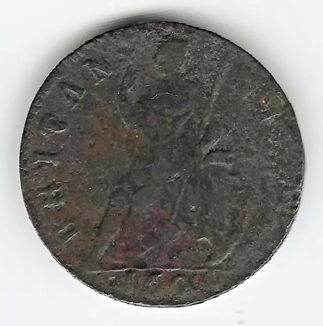 1694 William Iii & Mary Ii Copper Farthing Coin Britannia Error Fine S3453 W67 2