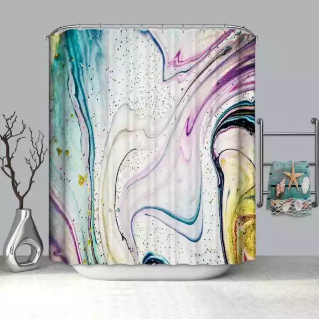 Lines Of Various Colors 3D Shower Curtain Polyester Bathroom Decor  Waterproof