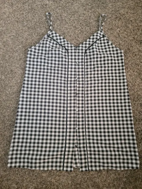 The Fifth Label Mini Dress black/white checkered button front sz XL