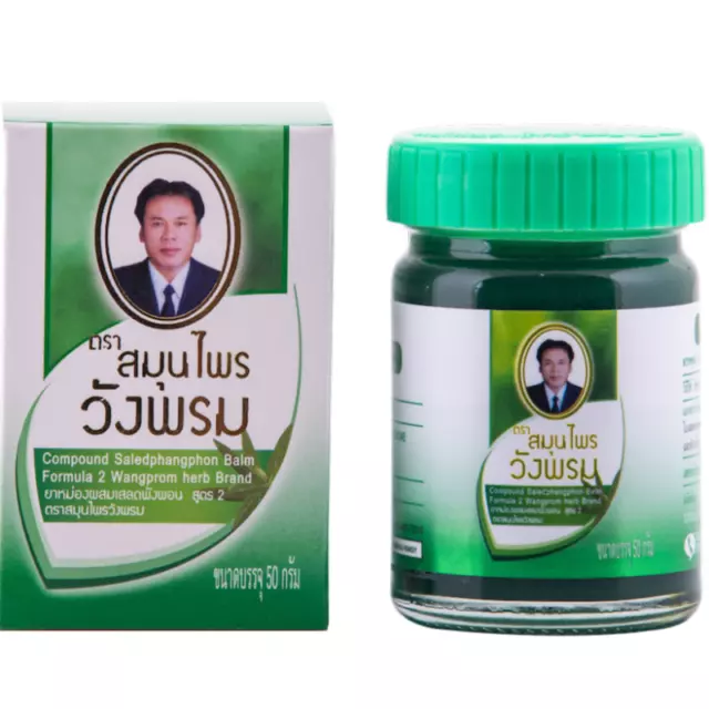 Wang prom Green Balm Thai Herbal Massage Pain Relief Insect Bites Picture 1 50g