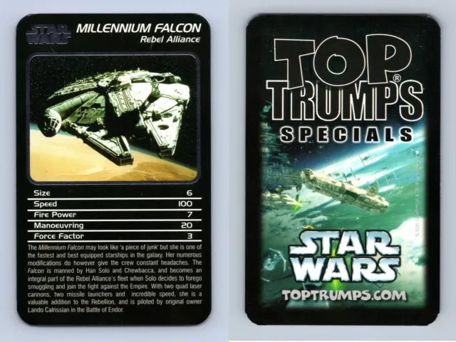 Millennium Falcon - Star Wars Starships 2006 Top Trumps Specials Card