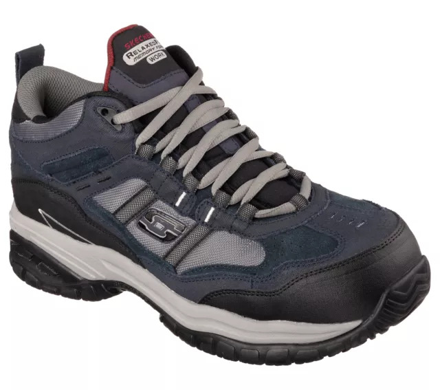 Men's SKECHERS WORK: RELAXED FIT Soft Stride - Canopy Com, 77027 NVGY Size 8