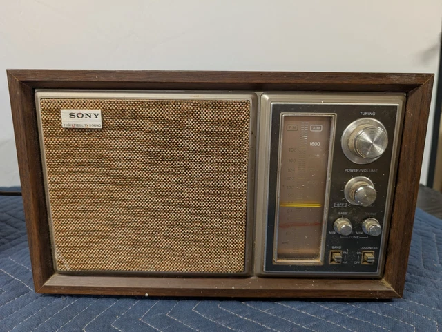 VINTAGE SONY TABLE Top AM FM Radio ICF-9550W High Fidelity MCM Design ...