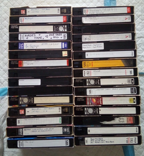 LOT OF 30 BLANK VHS TAPES Prerecorded Movies TV Etc. TESTED 22.99