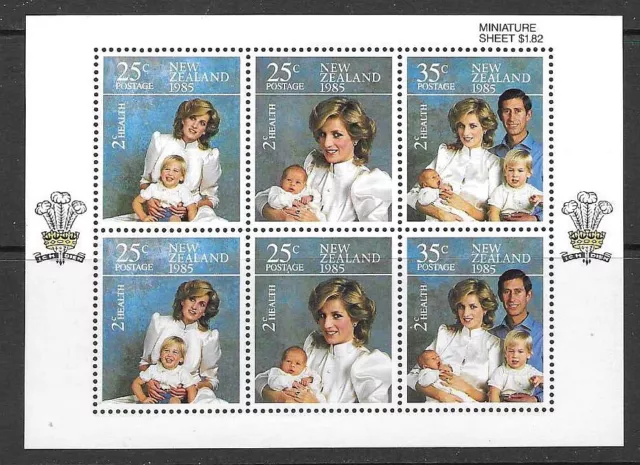 New Zealand. 1985. Diana. Health Miniature Sheet. MNH.