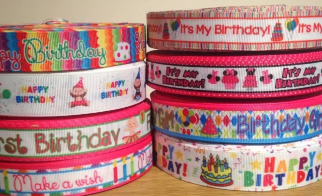 1m Happy Birthday mehrfarbiges Ripsband, Kuchen, Handwerk kaufen 3 erhalten Sie 1 gratis!