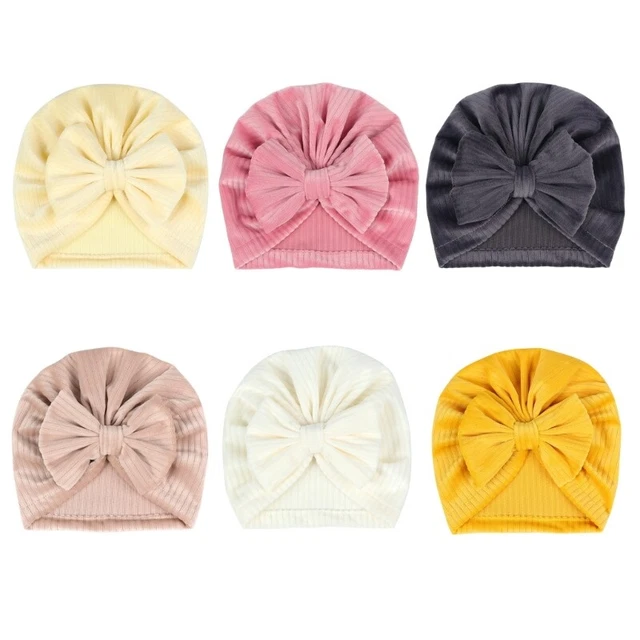 Cappelli Beanie Elastici Beanie Ragazze Alla Trendy Bambino Cappello Turbante Decorazione Nodo Fiocco